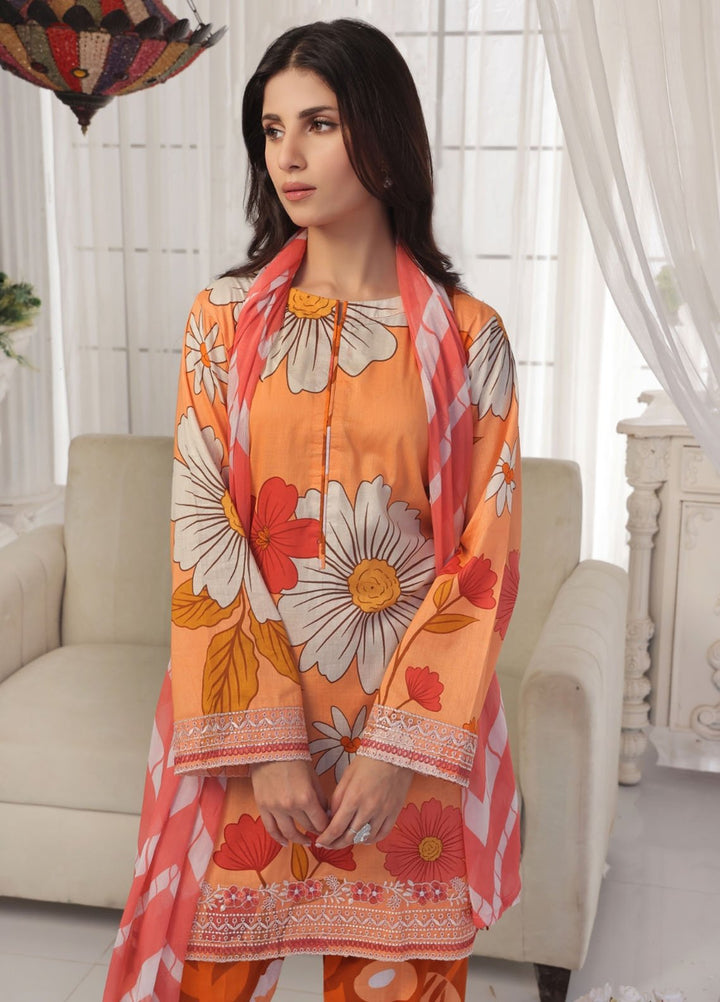 Midnight Murmurs By Feathers Pret Embroidered Lawn 3 Piece Suit Tawny