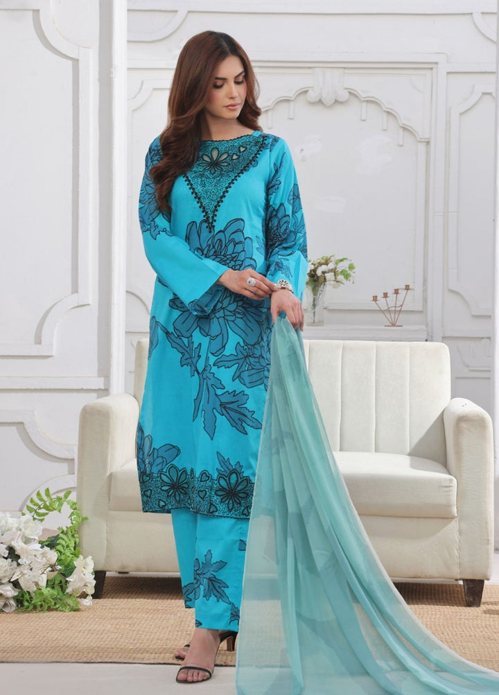 Midnight Murmurs By Feathers Pret Embroidered Lawn 3 Piece Suit Twinkle