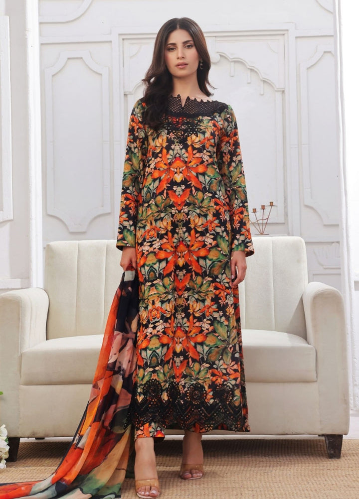 Midnight Murmurs By Feathers Pret Embroidered Lawn 3 Piece Suit Varnika