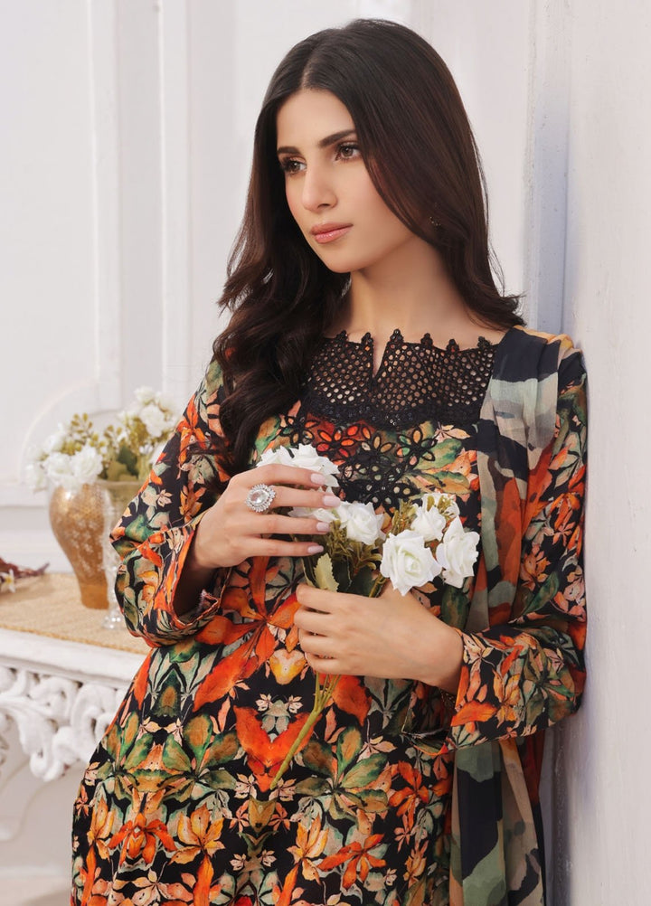 Midnight Murmurs By Feathers Pret Embroidered Lawn 3 Piece Suit Varnika