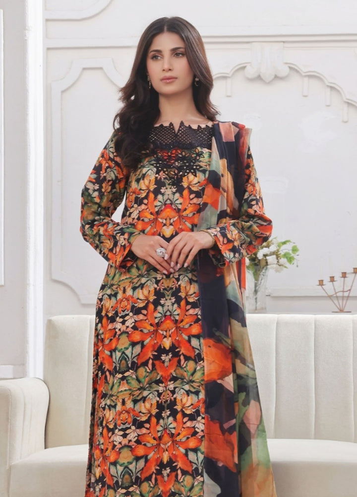 Midnight Murmurs By Feathers Pret Embroidered Lawn 3 Piece Suit Varnika