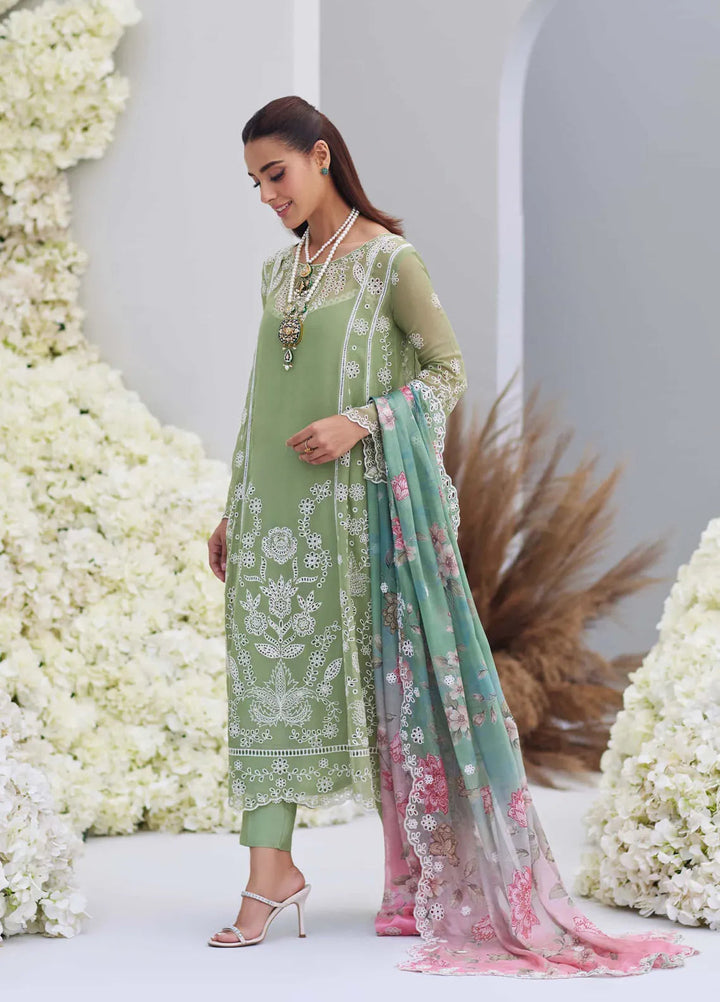 Mina Hasan Embroidered Chiffon Suit Unstitched 3 Piece Noura - Formal Collection