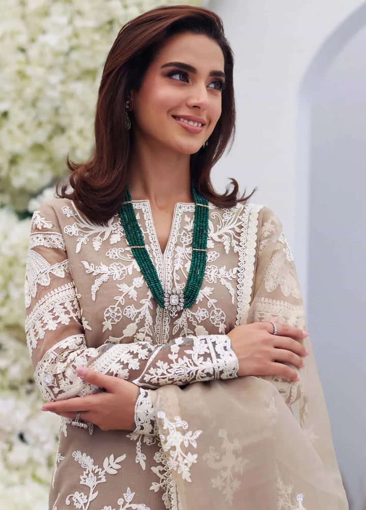 Mina Hasan Embroidered Organza Suit Unstitched 3 Piece Inaaya - Formal Collection