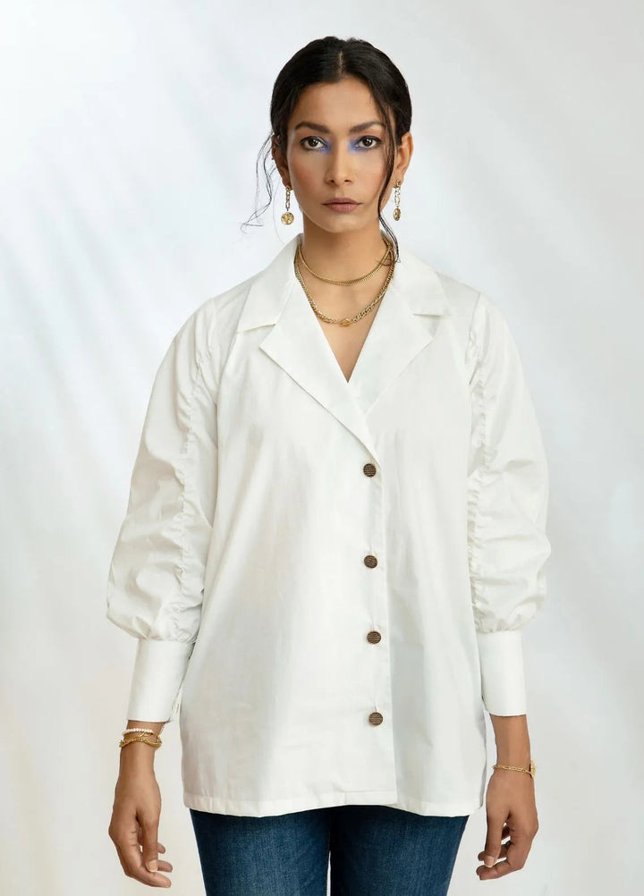 Minutiae Pret Printed Cotton Shirt Notch Collar Button-Down