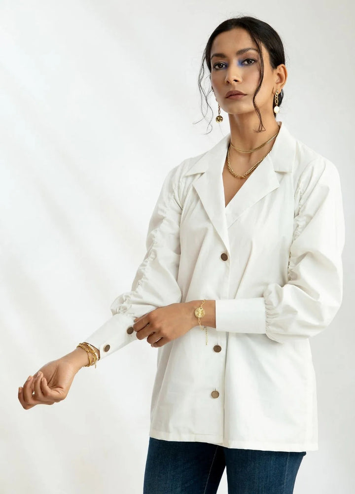 Minutiae Pret Printed Cotton Shirt Notch Collar Button-Down