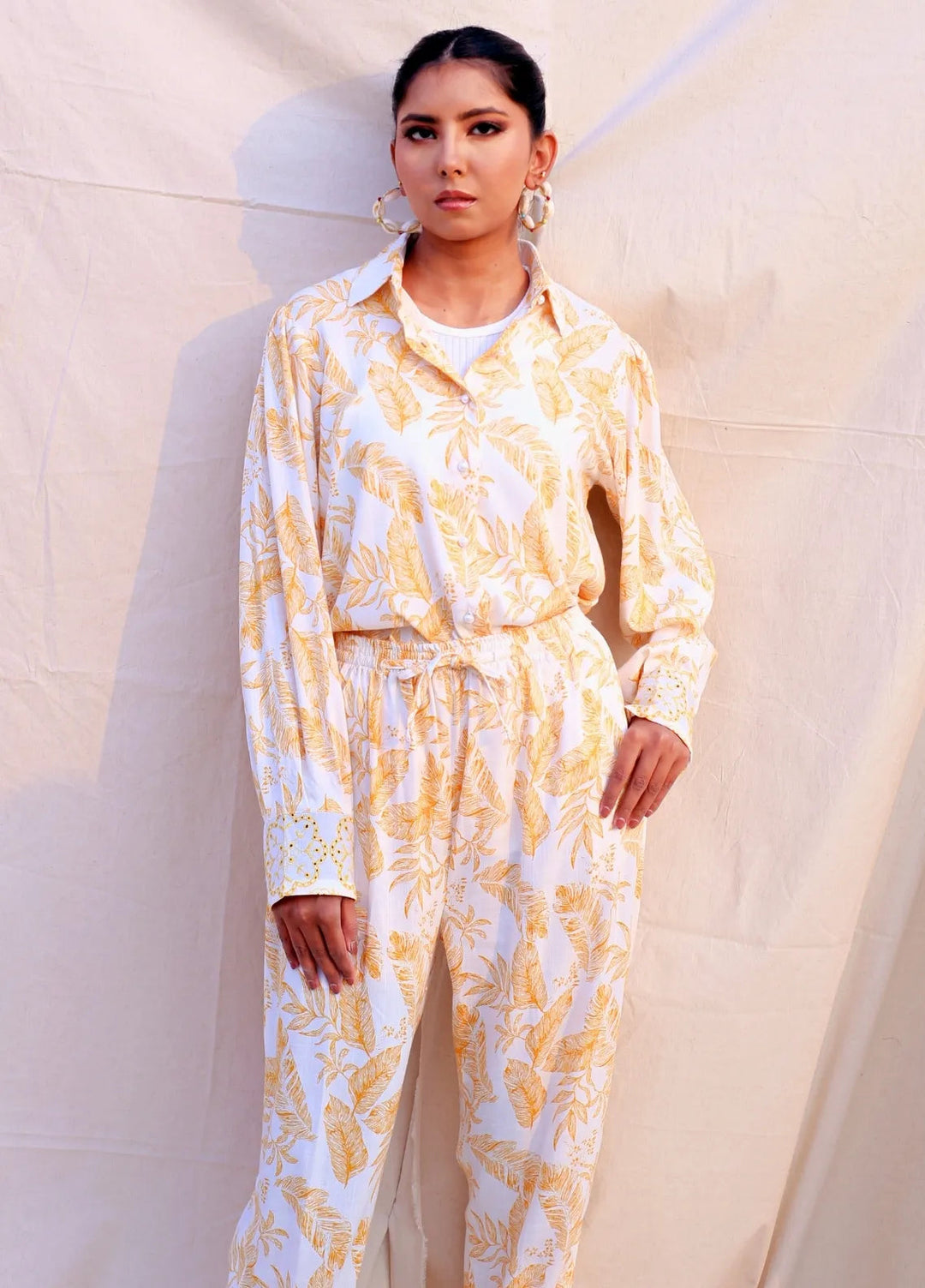 Minutiae Pret Printed Irish Linen 2 Piece Suit Marigold Co-Ord