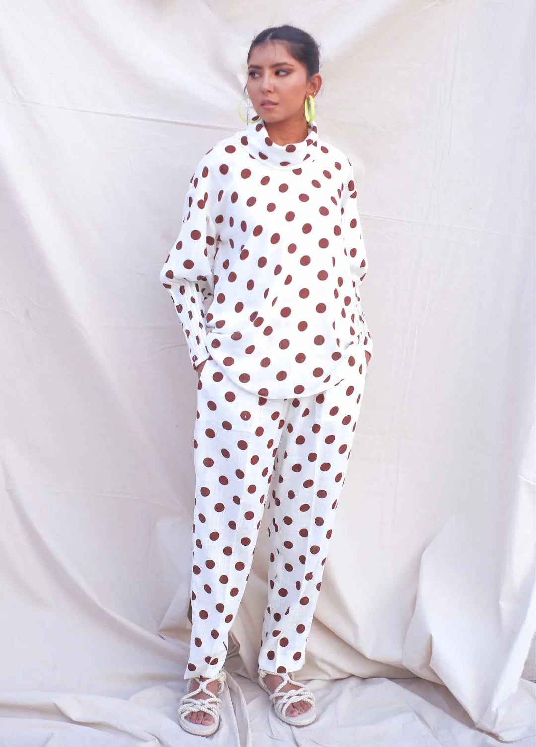 Minutiae Pret Printed Irish Linen 2 Piece Suit Polka Co-Ord