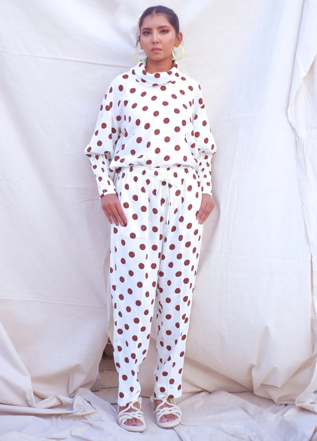 Minutiae Pret Printed Irish Linen 2 Piece Suit Polka Co-Ord