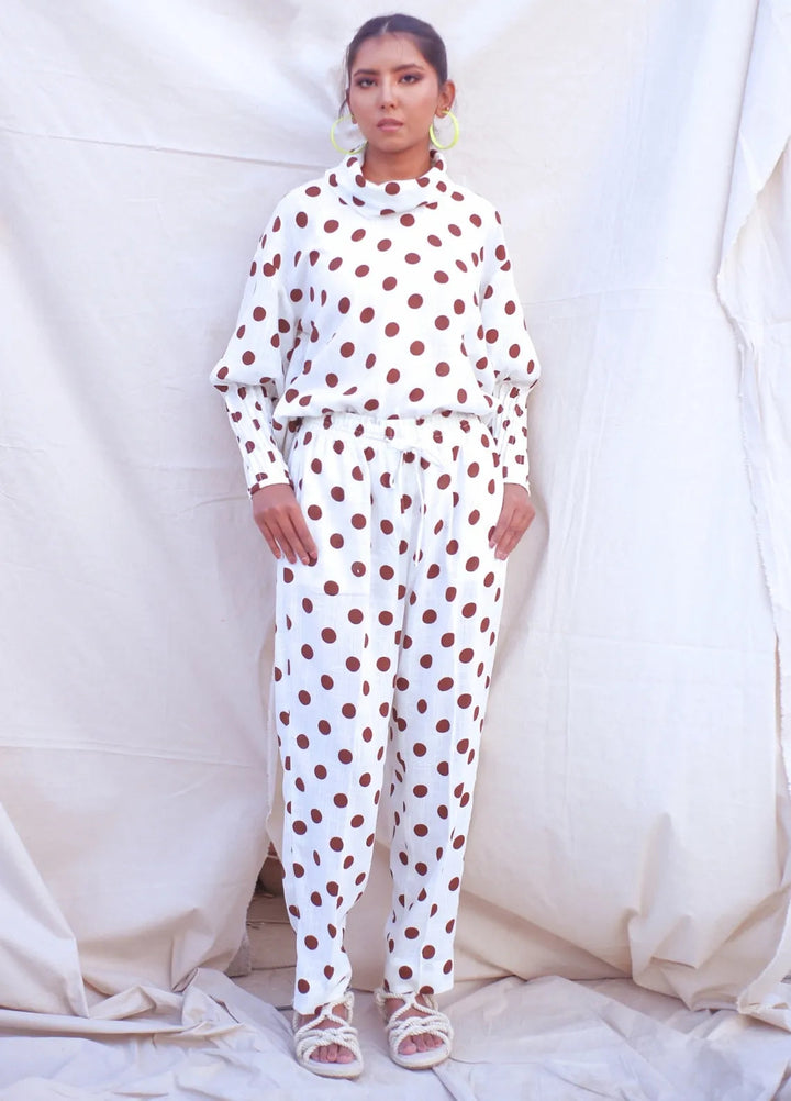Minutiae Pret Printed Irish Linen 2 Piece Suit Polka Co-Ord