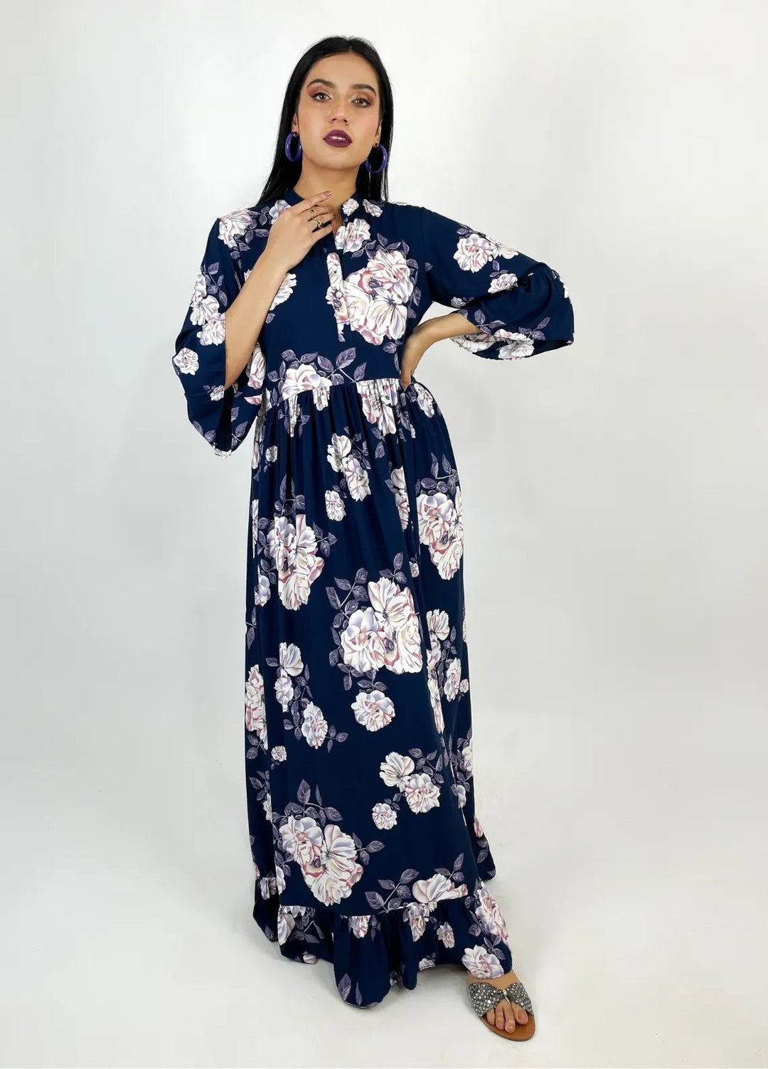 Minutiae Pret Printed Linen 1 Piece Suit Floral Frill Dress