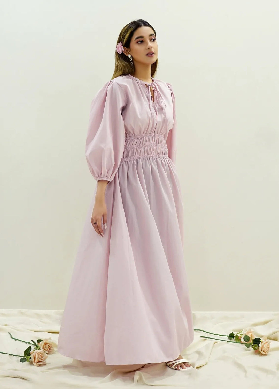 Minutiae Pret Solid Cotton 1 Piece Suit Blush Pink Dress