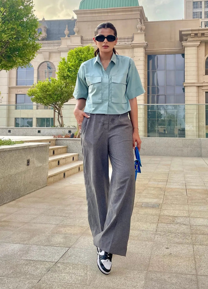 Minutiae Pret Solid Cotton 1 Piece Suit Boxy Cropped Shirt