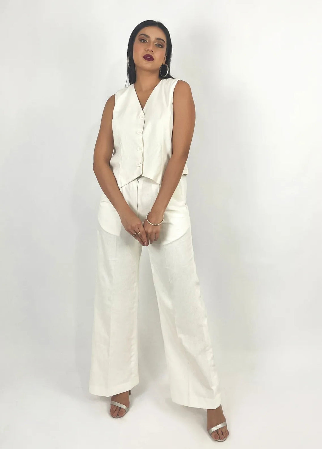 Minutiae Pret Solid Irish Linen 2 Piece Suit Dove Waist Coat Co-Ord