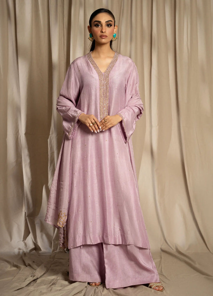 Miras Pret Embroidered Korean raw silk 3 Piece Suit Micah