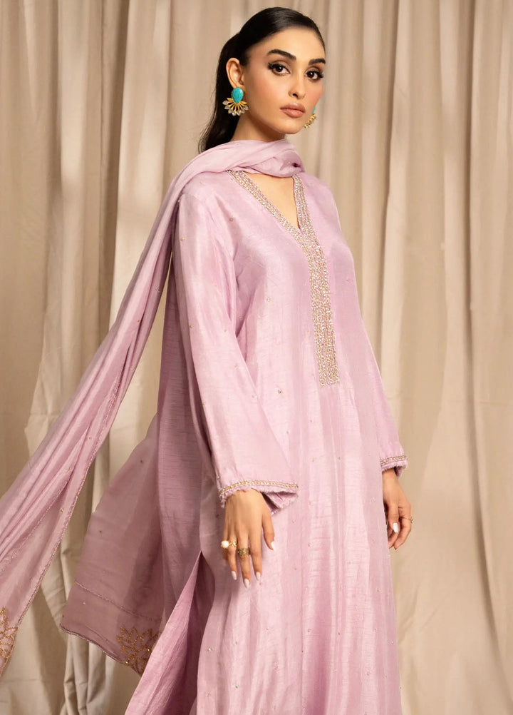 Miras Pret Embroidered Korean raw silk 3 Piece Suit Micah