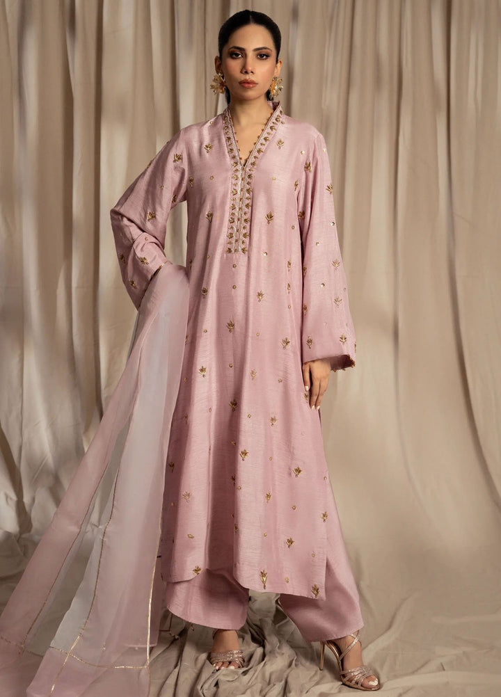Miras Pret Embroidered Korean raw silk 3 Piece Suit Noa
