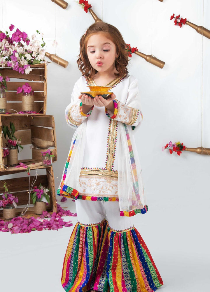 Modest  Fancy Girls 3 Piece Suit -  MD21F 4615 White