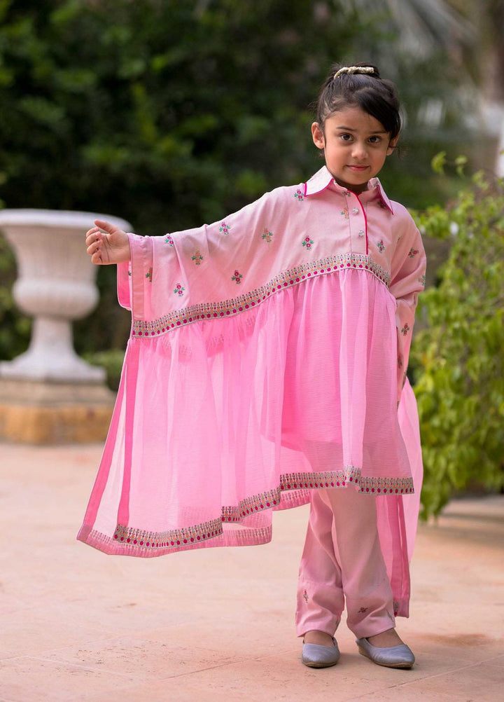 Modest  Fancy Girls 2 Piece Suit -  MD21F 4245 Pink