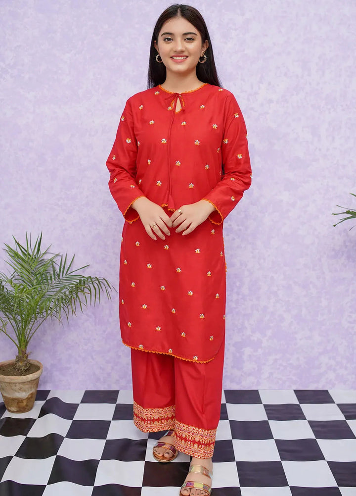 Modest Pret Embroidered Cotton 2 Piece Suit 8475