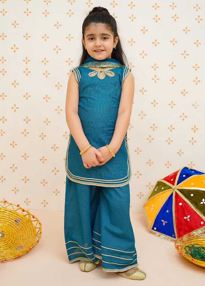 Modest Pret Embroidered Cotton Lawn 3 Piece Suit Blue 9510