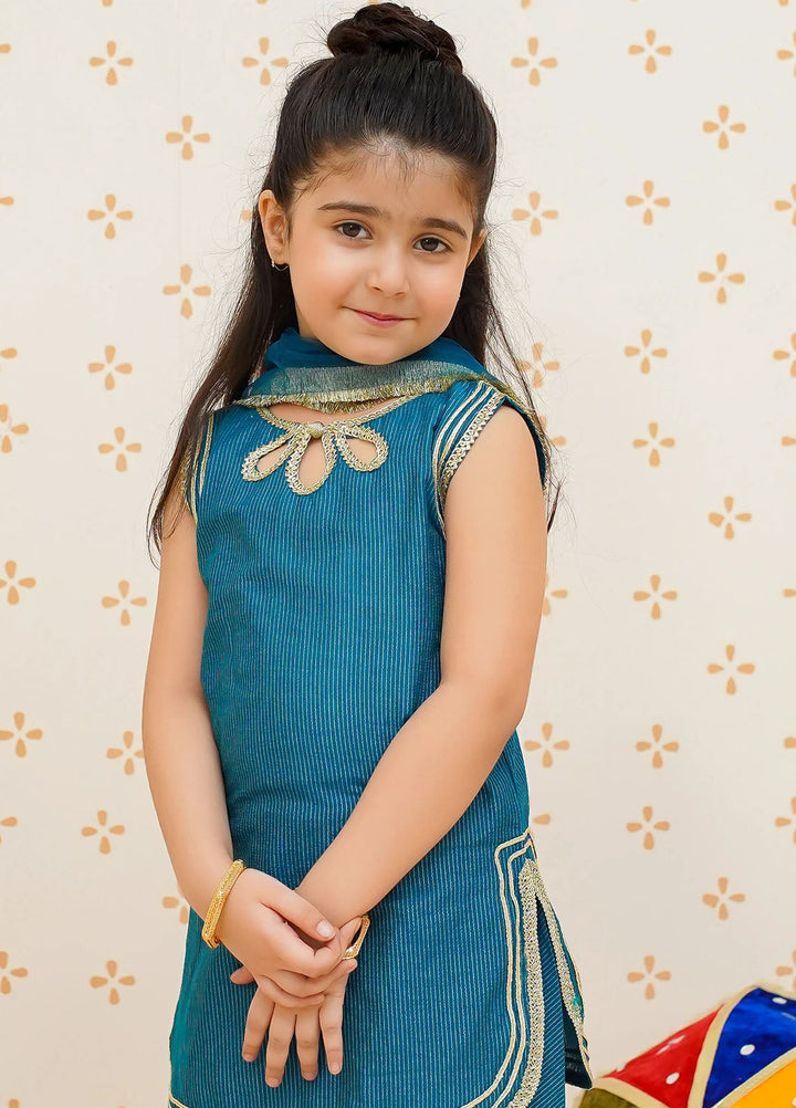 Modest Pret Embroidered Cotton Lawn 3 Piece Suit Blue 9510