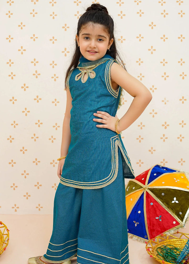 Modest Pret Embroidered Cotton Lawn 3 Piece Suit Blue 9510