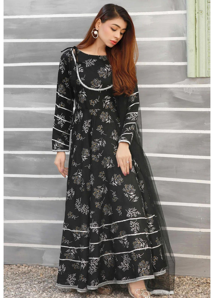 Modest Luxury Pret  Raw Silk 3 Piece Suit Mehroze W200-Black