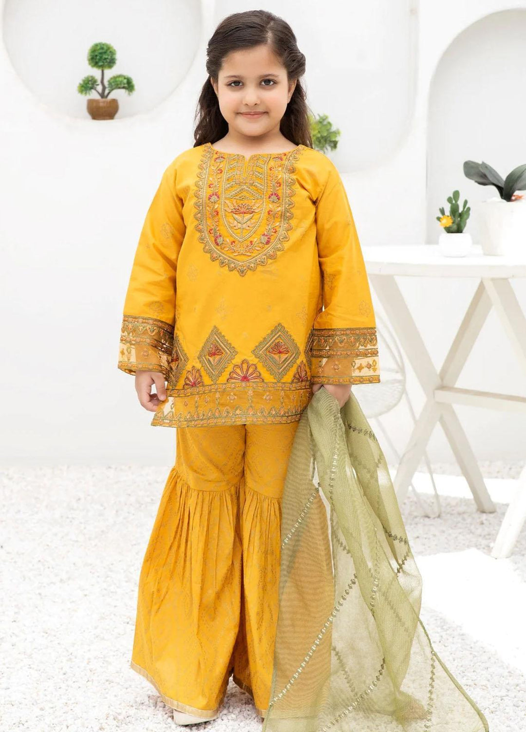 Mohagni Cambric Luxury 3 Piece Suit for Girls - MO23MM KLEG-06