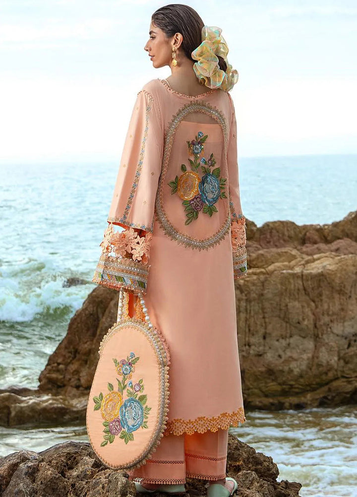 Mohsin Naveed Ranjha Embroidered Lawn Suits Unstitched 3 Piece MNR24DS MFL-018 Rani - Summer Collection