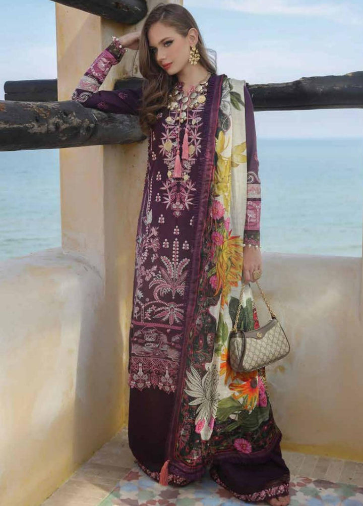 Moksha by AJR Embroidered Lawn Suits Unstitched 3 Piece AJR23M D-05 Basilia - Luxury Collection