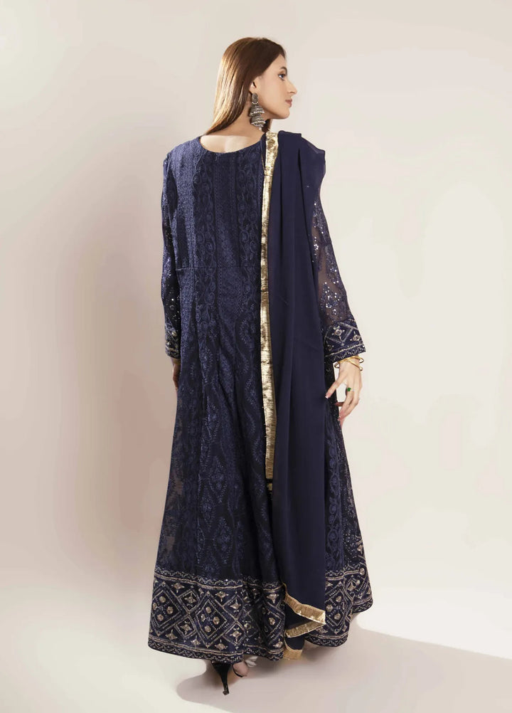 Mona Embroidery Pret Embroidered Chiffon 3 Piece Suit Melanie-Nevy-Blue