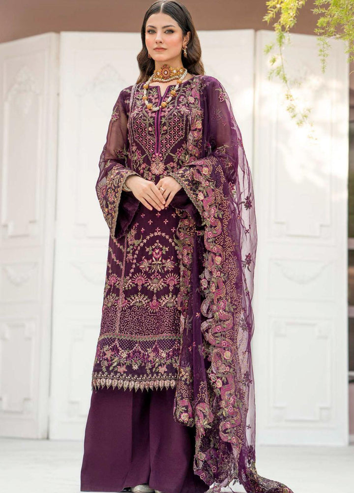 Motifz Embroidered Chiffon Suits Unstitched 3 Piece MT23PB MWU04118 Claudia - Luxury Collection