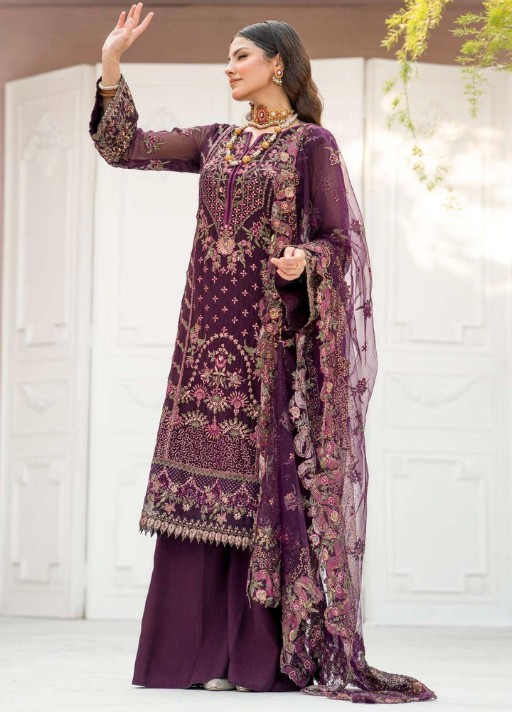 Motifz Embroidered Chiffon Suits Unstitched 3 Piece MT23PB MWU04118 Claudia - Luxury Collection