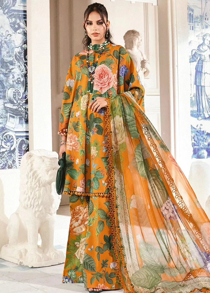 M.Prints By Maria B Embroidered Lawn Suit Unstitched 3 Piece MB24E2 10B - Summer Collection