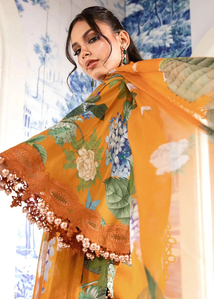 M.Prints By Maria B Embroidered Lawn Suit Unstitched 3 Piece MB24E2 10B - Summer Collection