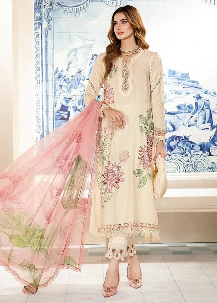 M.Prints By Maria B Embroidered Lawn Suit Unstitched 3 Piece MB24E2 1A - Summer Collection