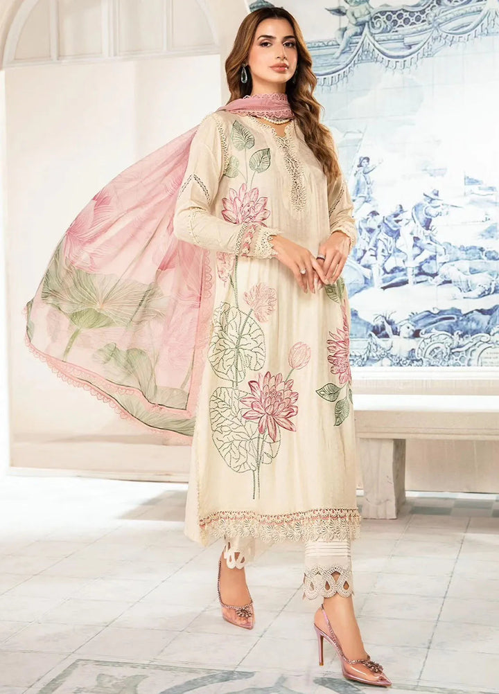 M.Prints By Maria B Embroidered Lawn Suit Unstitched 3 Piece MB24E2 1A - Summer Collection