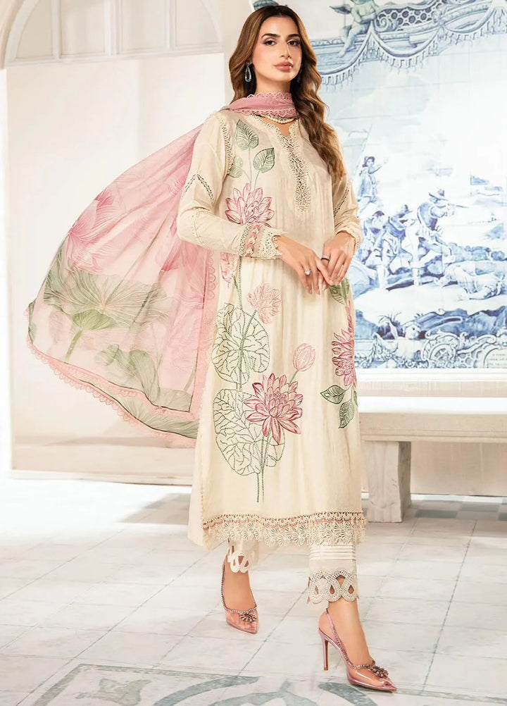 M.Prints By Maria B Embroidered Lawn Suit Unstitched 3 Piece MB24E2 1A - Summer Collection