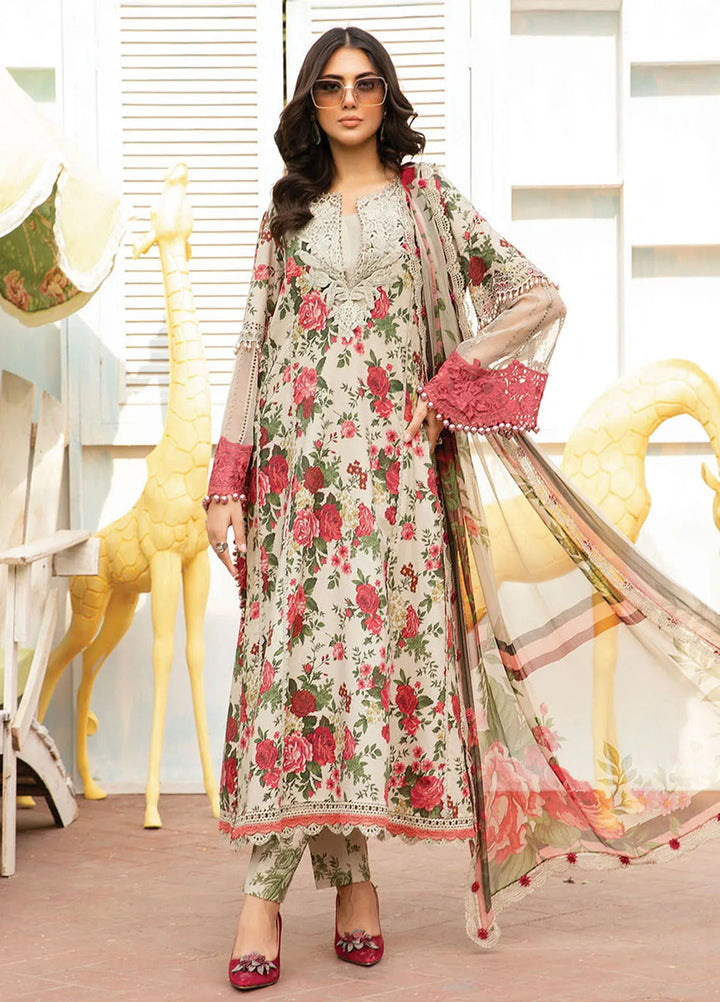 M.Prints By Maria B Embroidered Lawn Suit Unstitched 3 Piece MB24E2 4B - Summer Collection