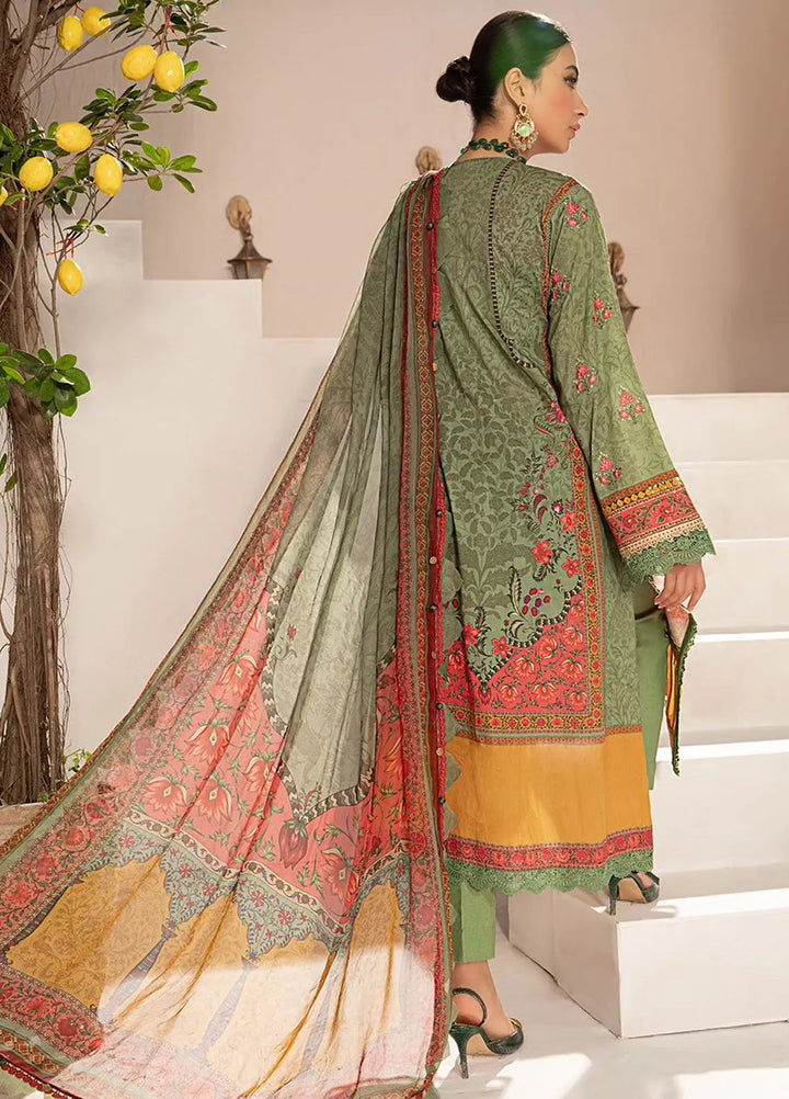 M.Prints By Maria B Embroidered Lawn Suit Unstitched 3 Piece MB24E2 6A - Summer Collection