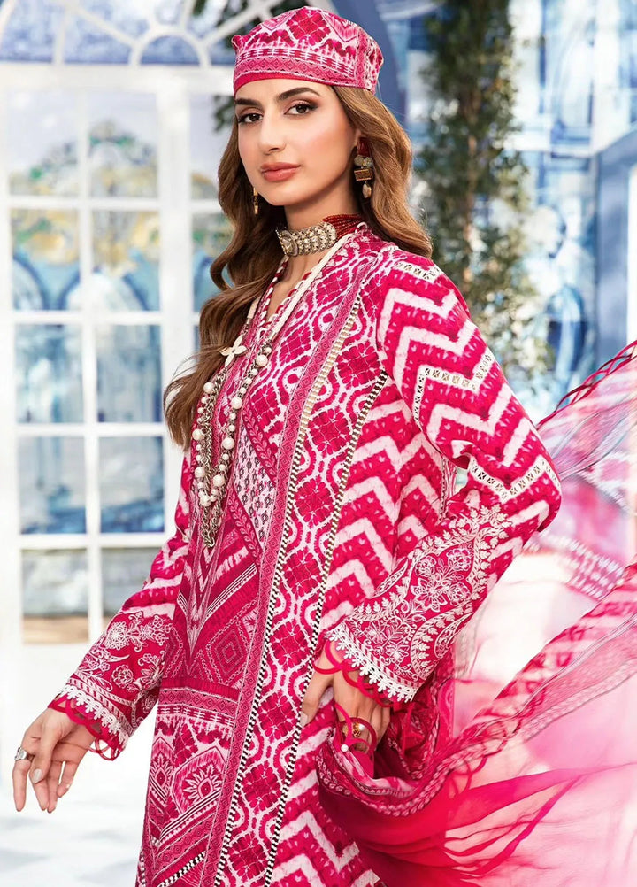 M.Prints By Maria B Embroidered Lawn Suit Unstitched 3 Piece MB24E2 8A - Summer Collection