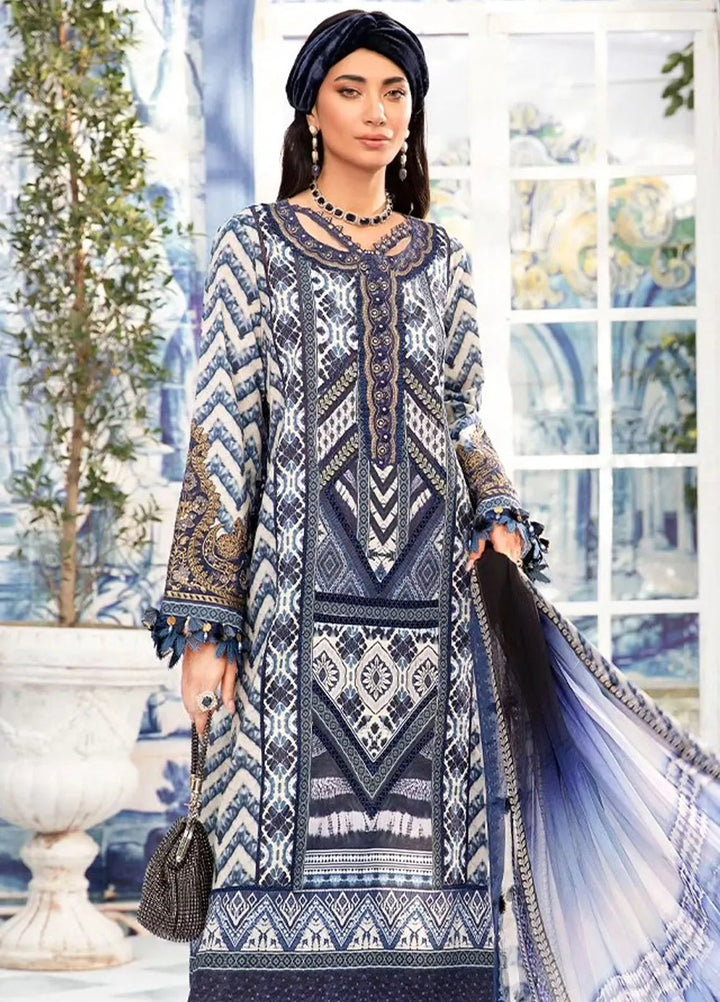 M.Prints By Maria B Embroidered Lawn Suit Unstitched 3 Piece MB24E2 8B - Summer Collection