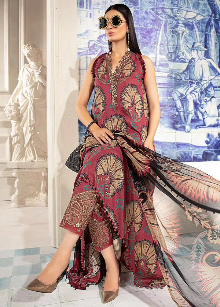 M.Prints By Maria B Embroidered Lawn Suit Unstitched 3 Piece MB24E2 9B - Summer Collection