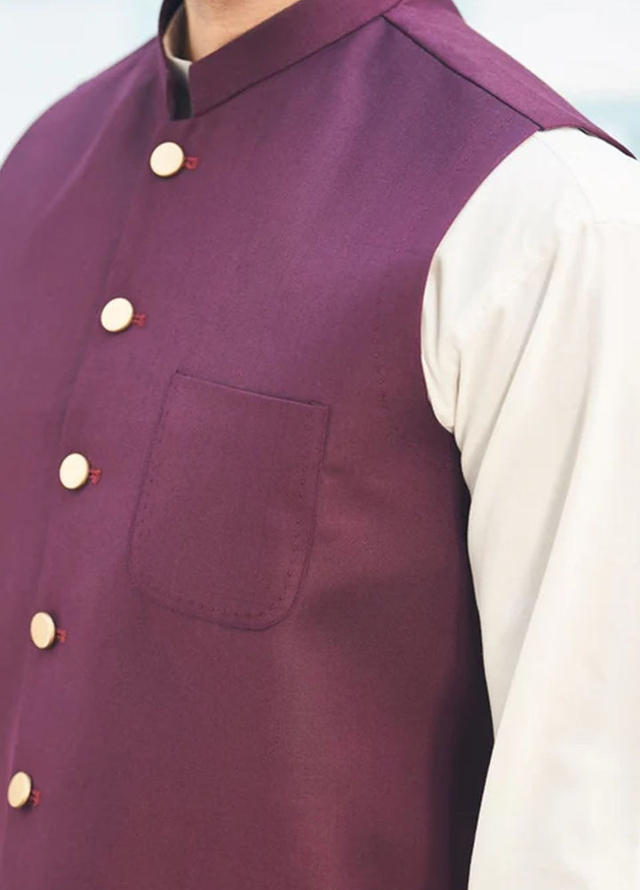 Muraqsh Plain Blended 3 Piece Suit MUR-3P-BO-KS