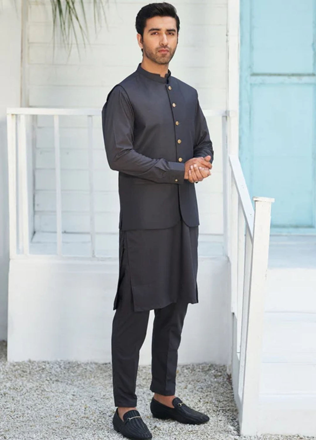 Muraqsh plain Blended Suits Unstitched 2 Piece MUR-CGUS-UNS - Mens Collection