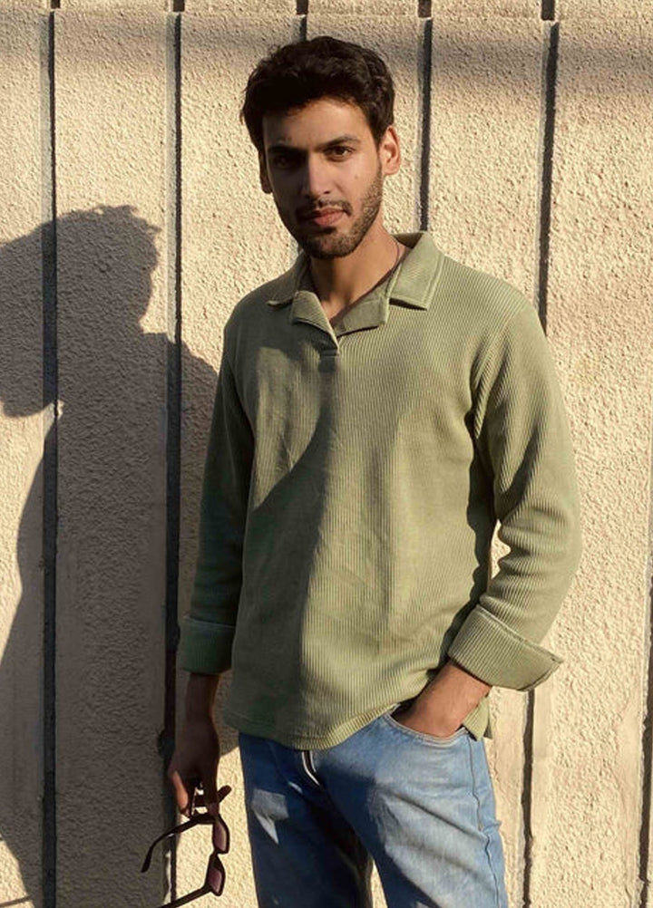 Muraqsh Textured  Revere Polo Knit Shirt ABD-MWTRP-FS