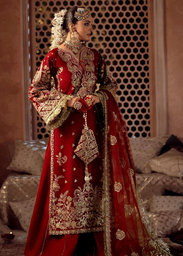 Mushk By Ajr Couture Embroidered Raw Silk Suits Unstitched 3 Piece AJR24M ASE-08 Gulab - Luxury Collection