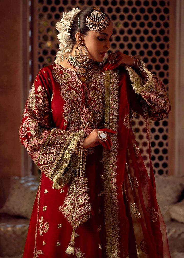 Mushk By Ajr Couture Embroidered Raw Silk Suits Unstitched 3 Piece AJR24M ASE-08 Gulab - Luxury Collection
