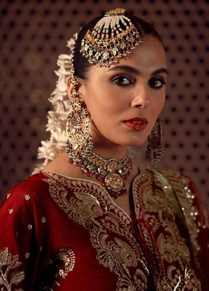 Mushk By Ajr Couture Embroidered Raw Silk Suits Unstitched 3 Piece AJR24M ASE-08 Gulab - Luxury Collection