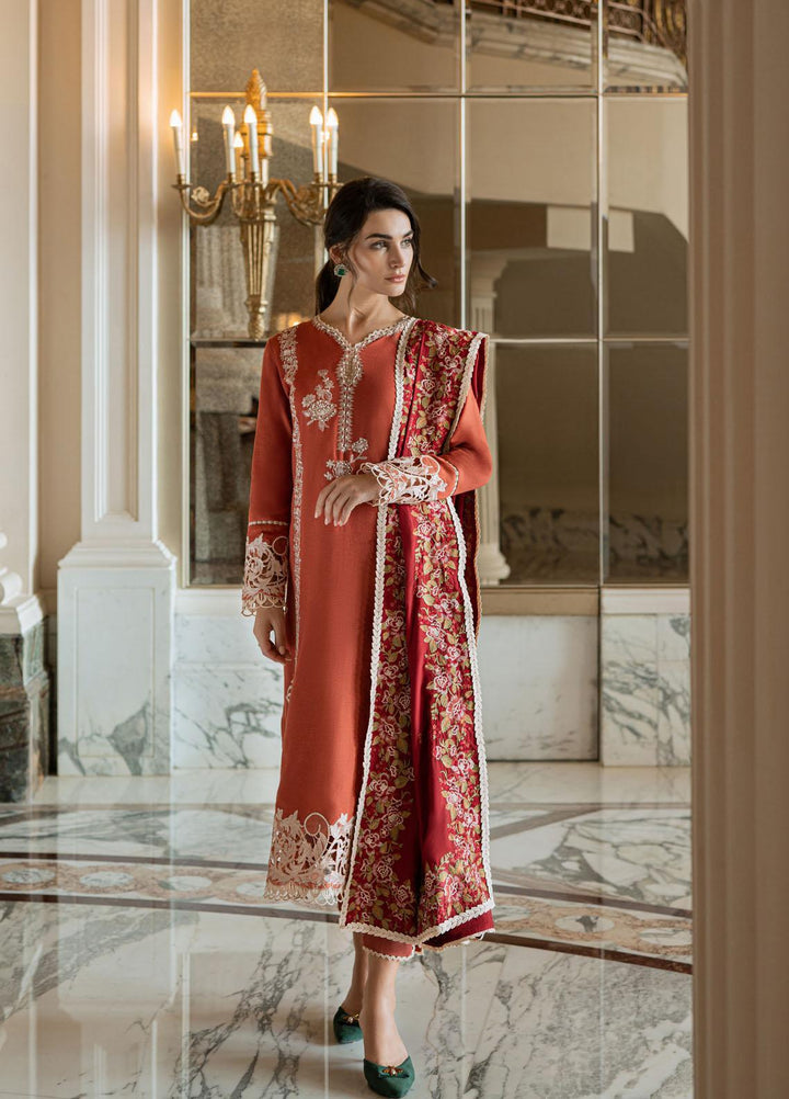 Mushq Casual Pret  Khaddar 3 Piece Suit MWP22-06 Emberglow